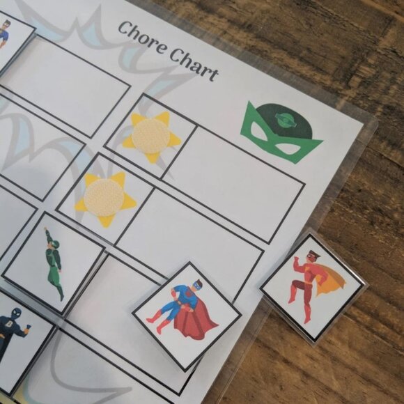 Super Hero Chore Chart, Token Board System, Reward Chart for Toddlers - Picture 3 of 6